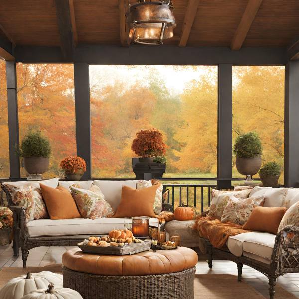 An Inviting Autumn Outdoor Porch