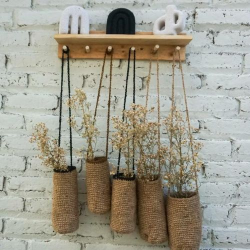 Crochet Hanging Basket for Dried Flowers