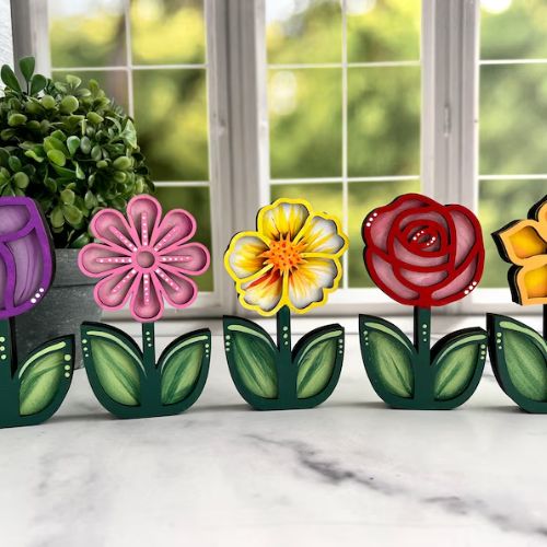 Handmade Flower Shelf Sitters