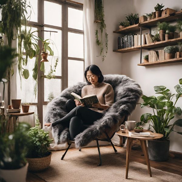 Perfect Reading Chair - Faux Fur Saucer Chair