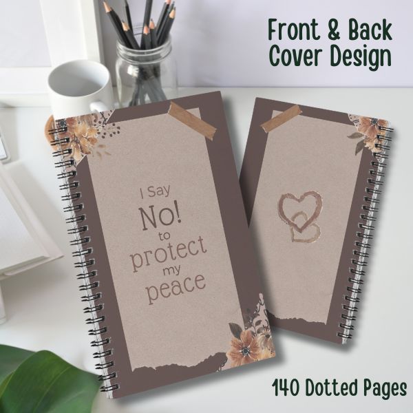 Vintage Style Bujo Dotted Pages Spiral Bound Notebook